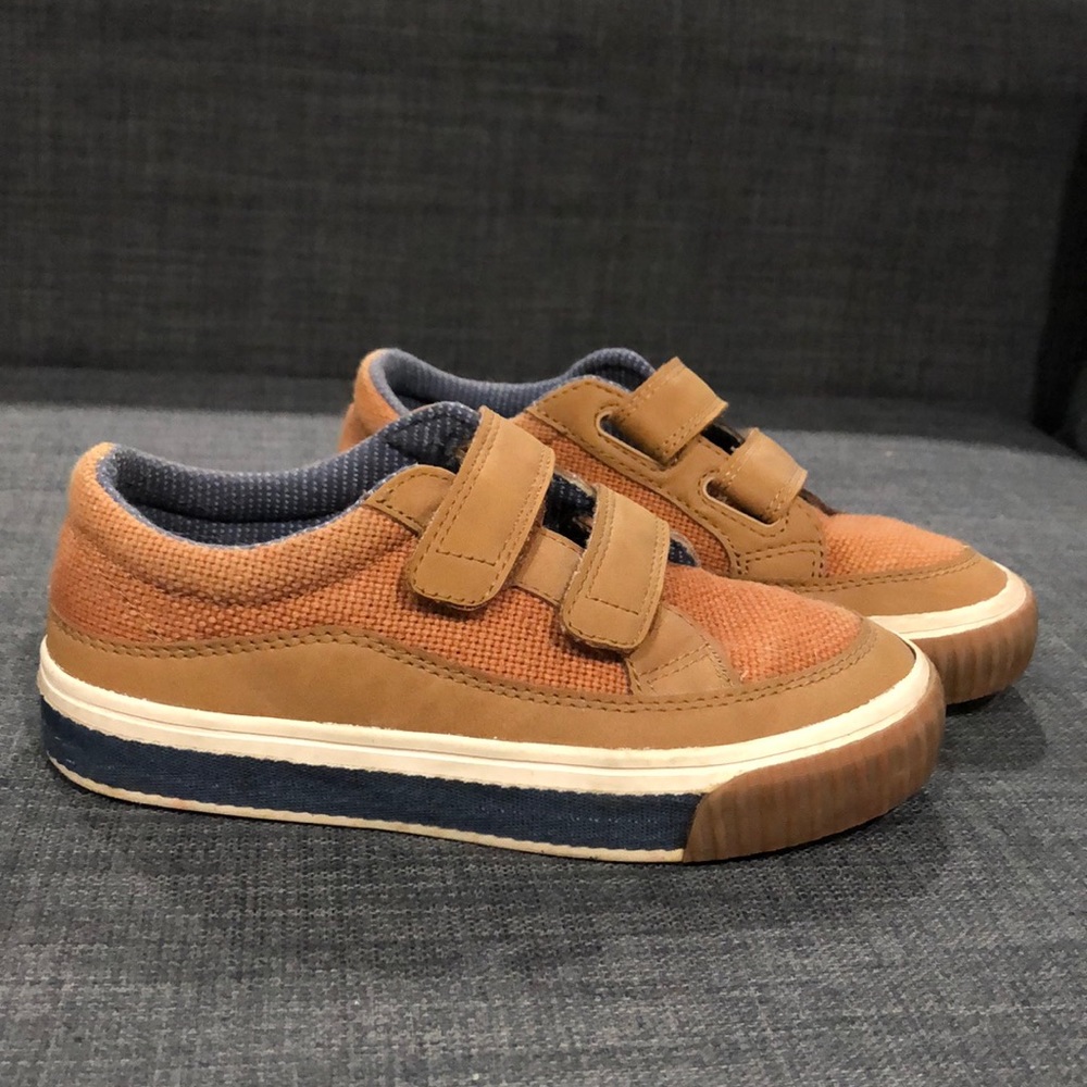 Zara Camel-Colored Canvas and Leather Tennis Shoes